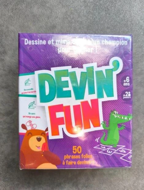 Jeu de 60 Cartes "Devin Fun" 9cm Multicolore sous blister